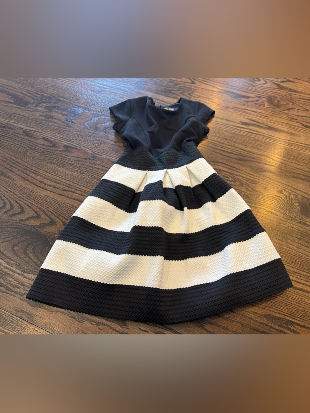 Lily Rose Black and White Striped Skater Dress